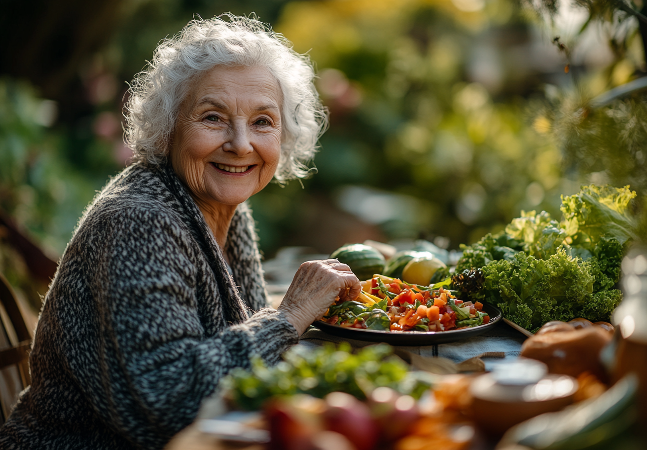 Щаслива пара старшого віку готує здорову їжу разом на кухні